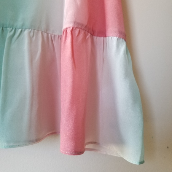 PARKER Ombre Stripe Rainbow High Neck 100% Silk Top - Picture 10 of 15